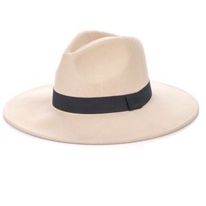 Beige 100% Wool Fedora Hat